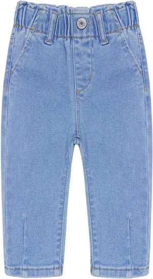 KIDSCOOL SPACE Baby Girl Boy Jeans,Soft Ripped Denim Elastic Band Inside Pants
