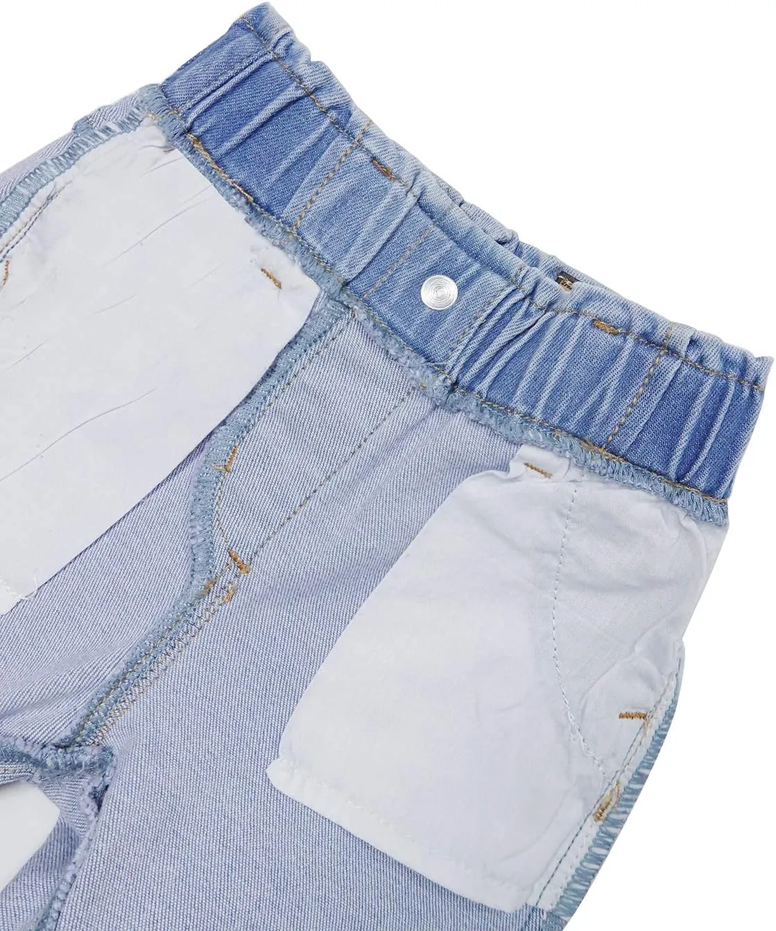 KIDSCOOL SPACE Baby Girl Boy Jeans,Soft Ripped Denim Elastic Band Inside Pants