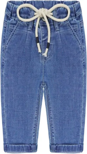 KIDSCOOL SPACE Baby Girl Boy Jeans,Soft Ripped Denim Elastic Band Inside Pants