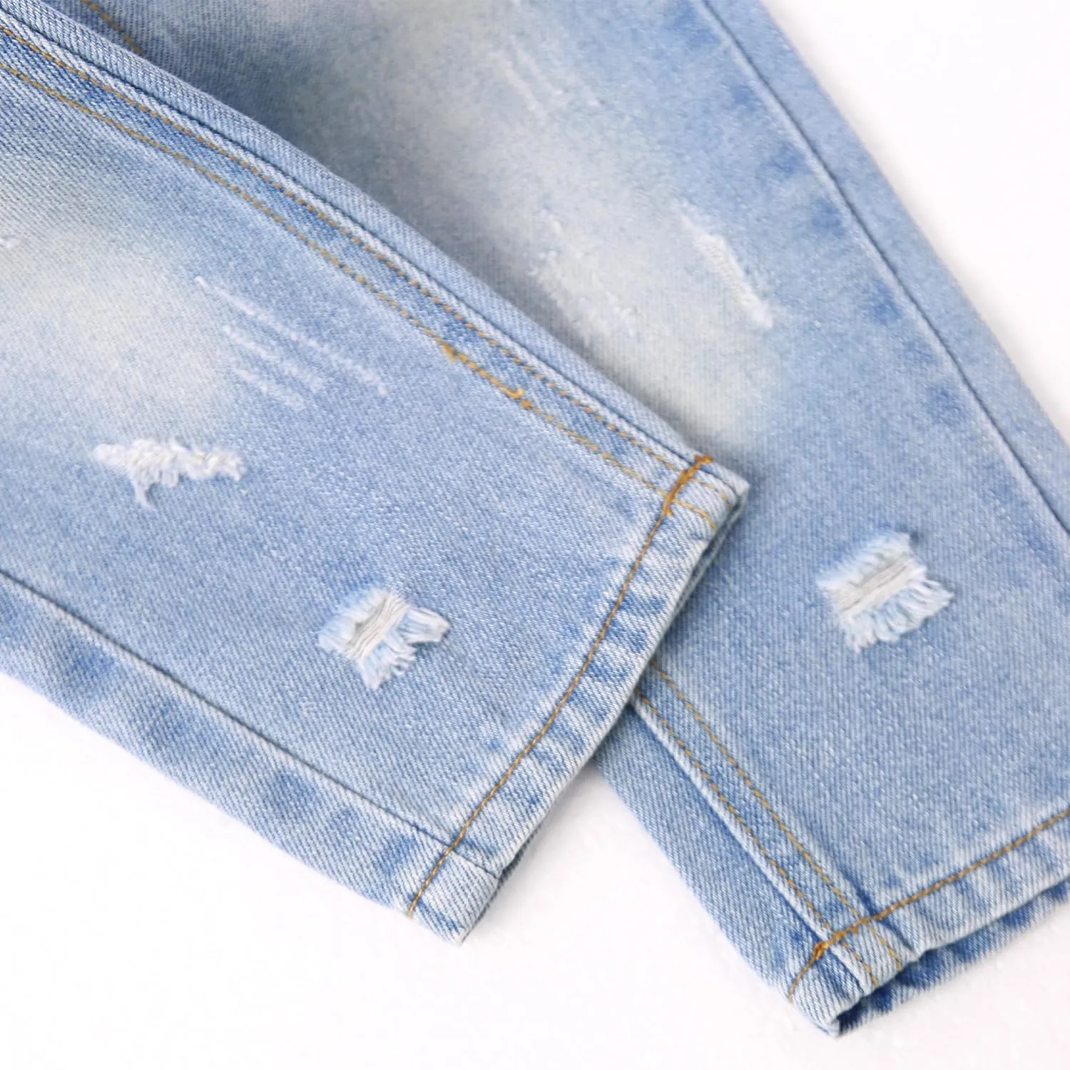 KIDSCOOL SPACE Baby Girl Boy Jeans,Soft Ripped Denim Elastic Band Inside Pants