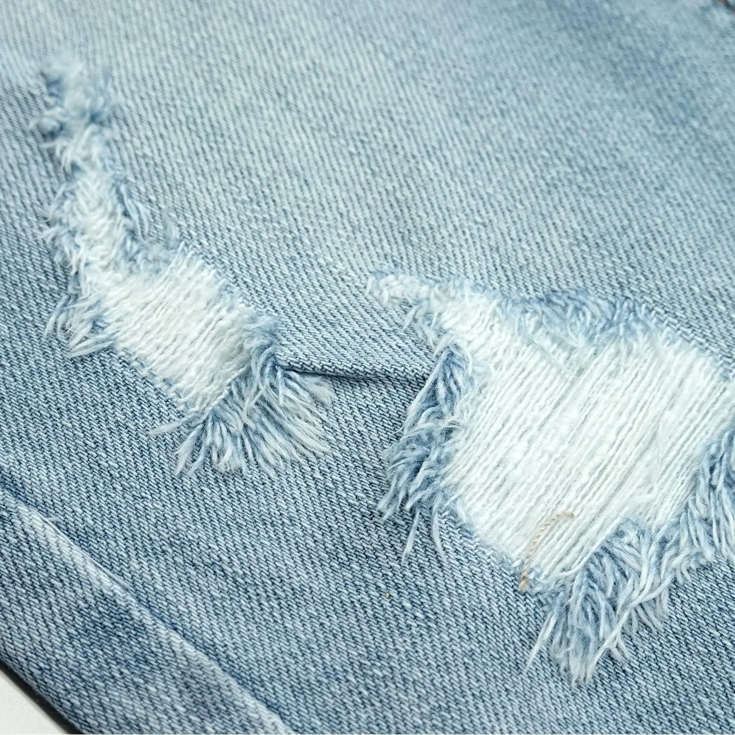 KIDSCOOL SPACE Boys Slim Fit Mid-Thigh Denim Shorts, Ripped Soft Elastic Band Inside Half Jean Pants