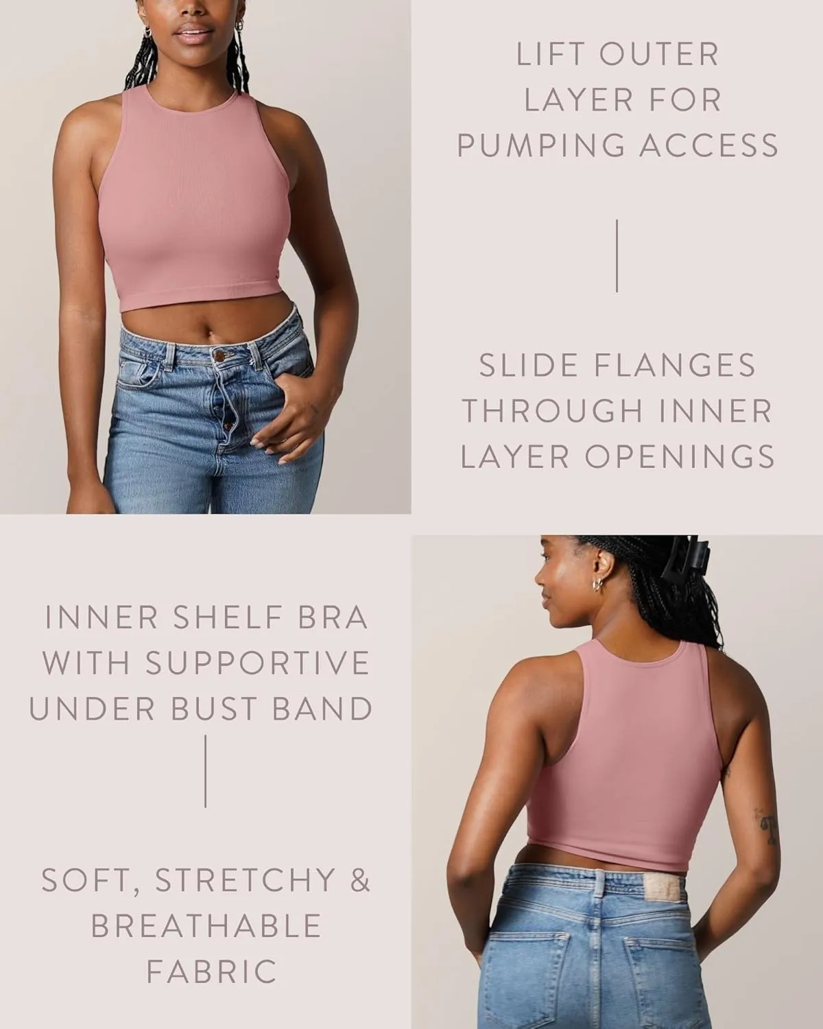 Kindred Bravely Sublime Hands-Free Pumping Longline Bra | Nursing Tank Tops