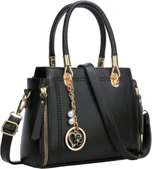 KKXIU Stylish Women Satchel Purses and Handbags Vegan Leather Top Handle Shoulder Crossbody Bag