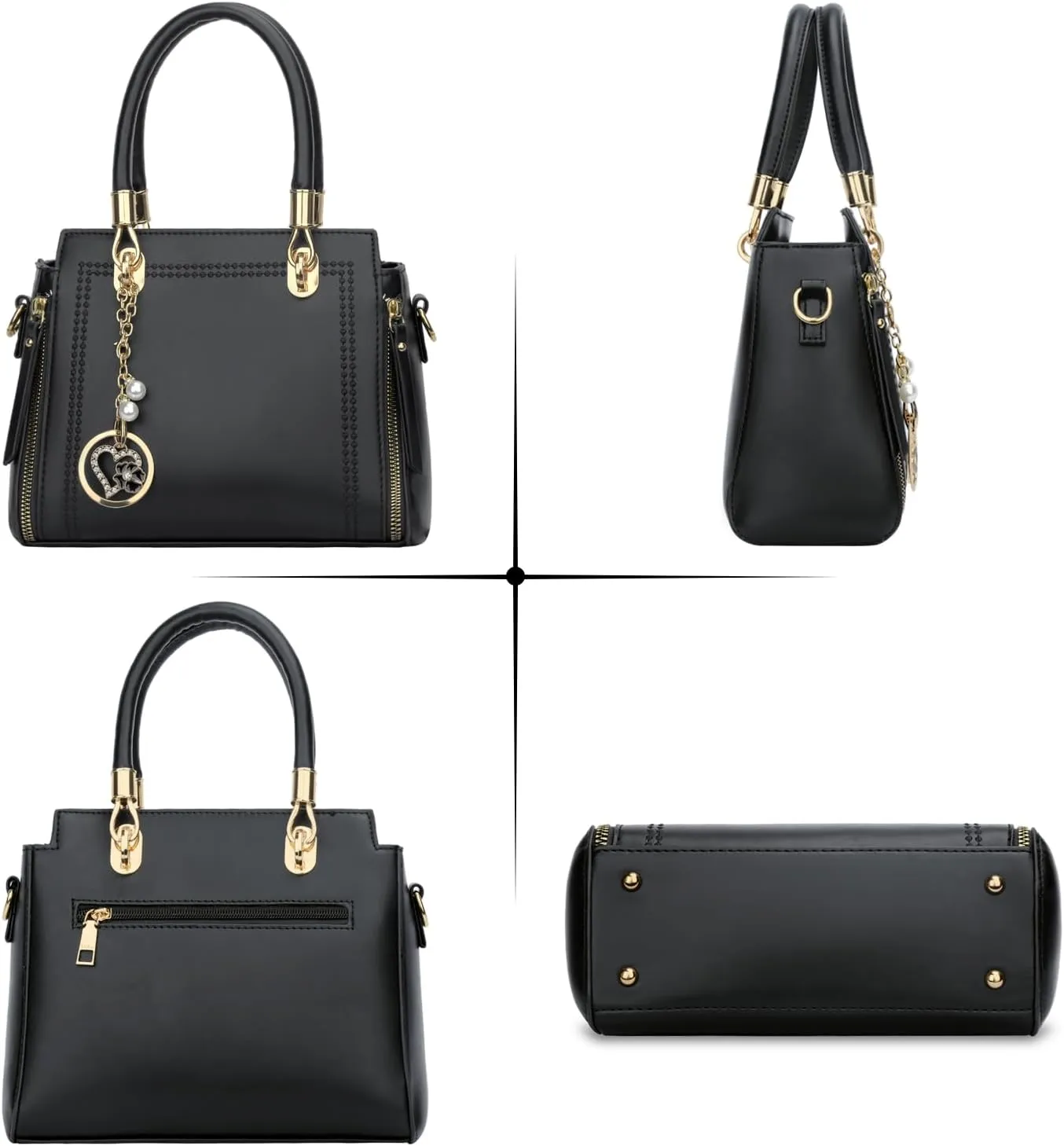 KKXIU Stylish Women Satchel Purses and Handbags Vegan Leather Top Handle Shoulder Crossbody Bag