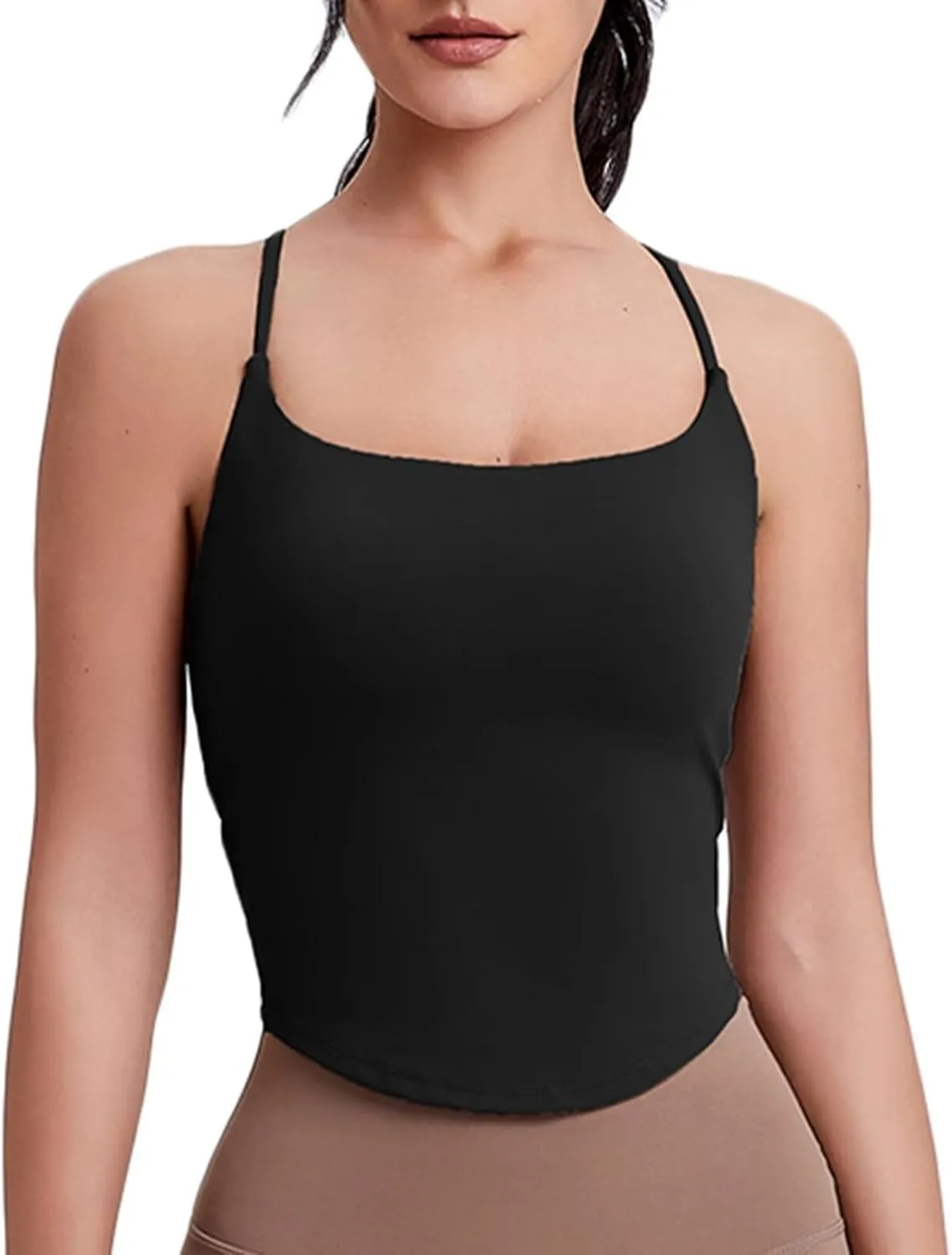Ladies Tank Tops with Built in Bra Athletic Camisole Gym Workout Running Yoga Vest Tops for Women