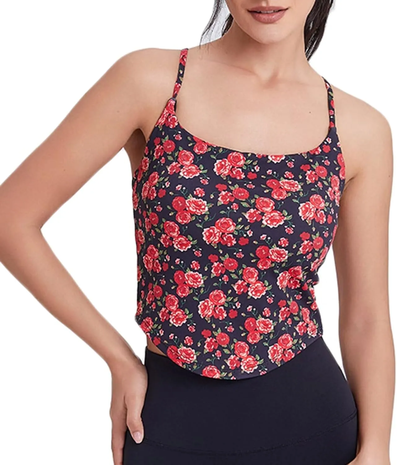 Ladies Tank Tops with Built in Bra Athletic Camisole Gym Workout Running Yoga Vest Tops for Women