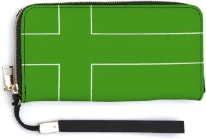 Ladonia Flag Long Purse with Removable Wristlet Stylish PU Leather Zipper Wallet for Women Men