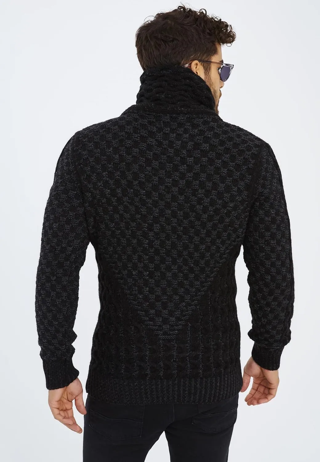 Leif Nelson Men's Knitted Jacket Turtleneck Cardigan Winter Pullover Hoodies Casual Sweaters Jumper LN5340