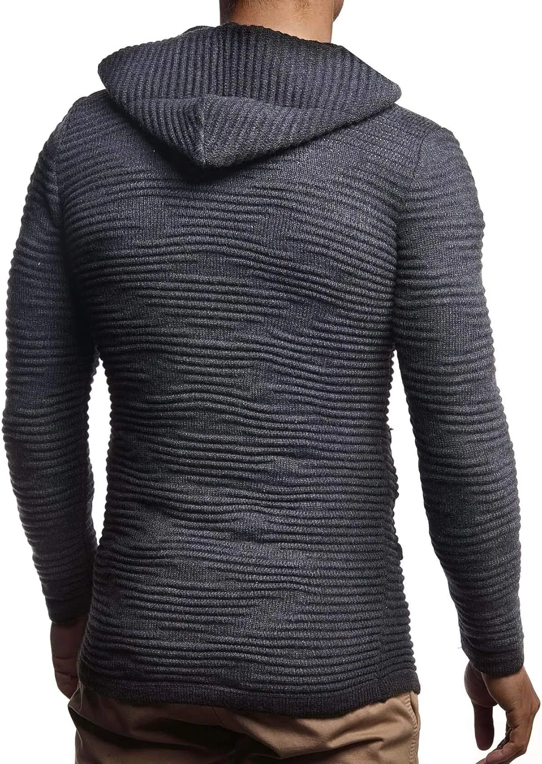 Leif Nelson Men's Sweatshirt Cardigan Slim Fit | Men Sweat Jacket with a Hood | Modern Hoody Pullover Hoodie | LN5715