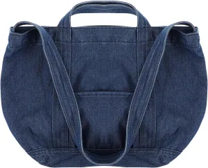 LIFKOME Retro Women Bag Stylish Woven Crossbody Bag Tote Zipper Denim Fabric Lightweight Portable