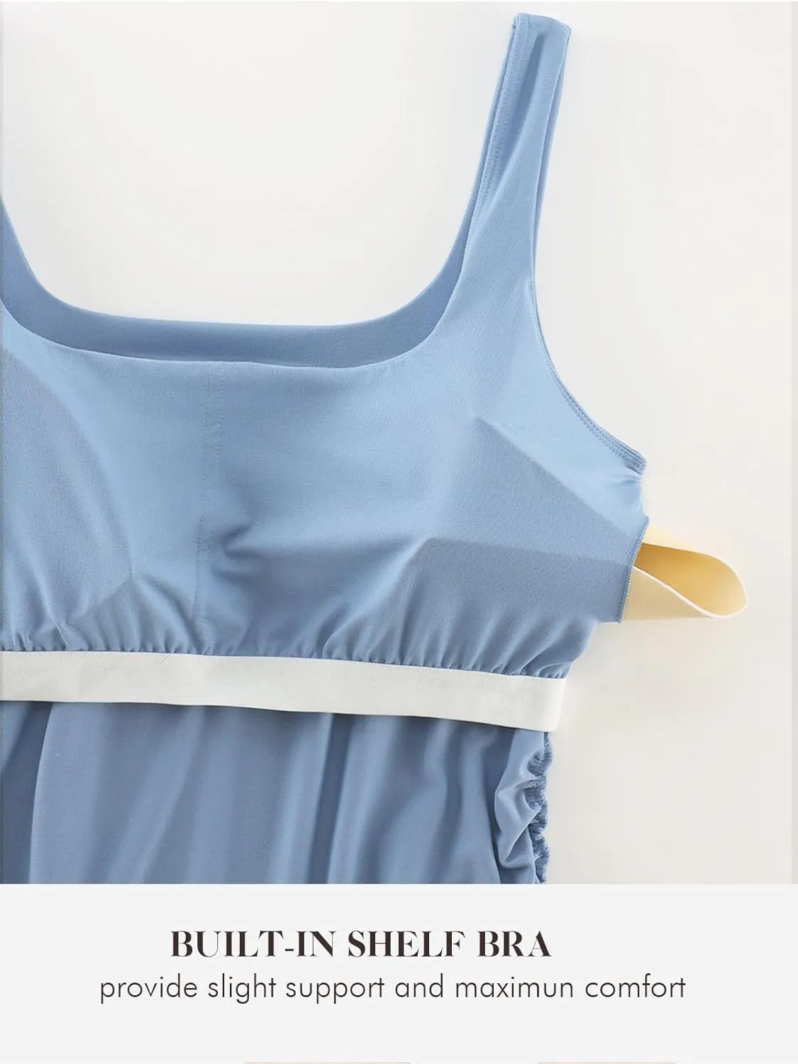 Liu & Qu Women's Maternity Tank Tops with Built in Bra Square Neck Sleeveless Pregnancy Athletic Yoga Shirts Workout Camisole