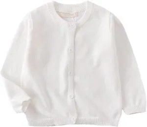 LNICEAR Toddler Boys Girls Crewneck Cardigan Sweaters Long Sleeve Kids Button Cotton School Uniform Knit Tops Outwear
