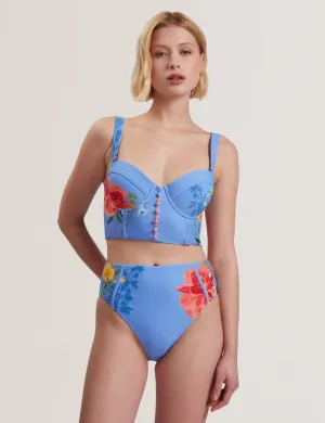 Loriiaa Floral Printed Underwired Bikini Brt-Blue