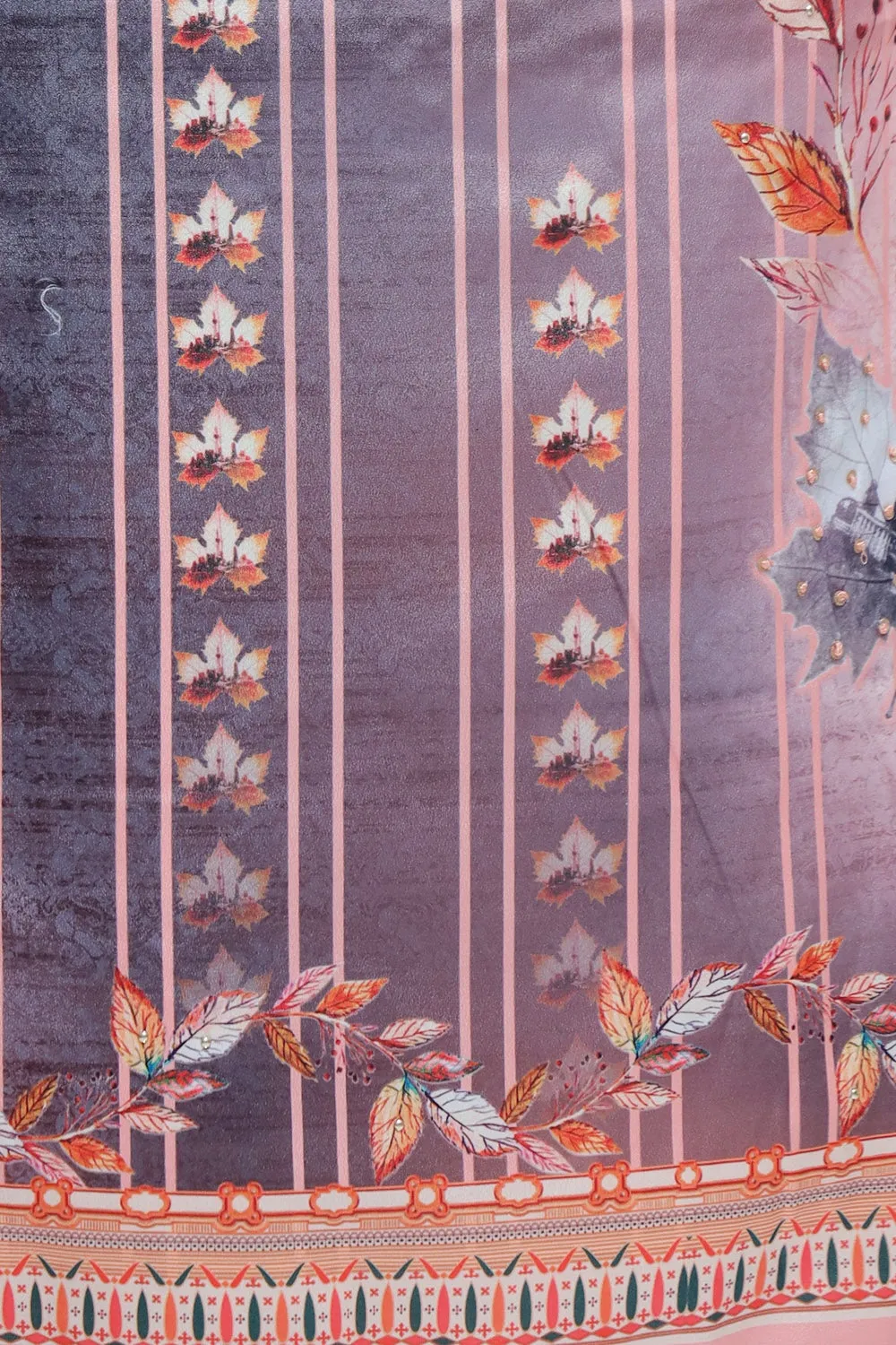 Lovely Joyful Peach Colour Beautifully Printed Suit  Known For Its Unique Design & Enhances The Personality Of Wearer.