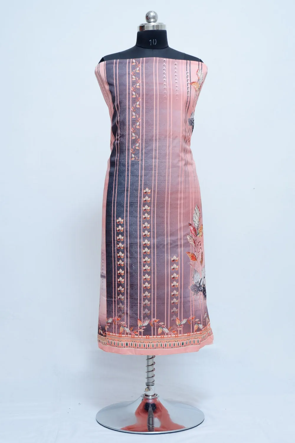 Lovely Joyful Peach Colour Beautifully Printed Suit  Known For Its Unique Design & Enhances The Personality Of Wearer.