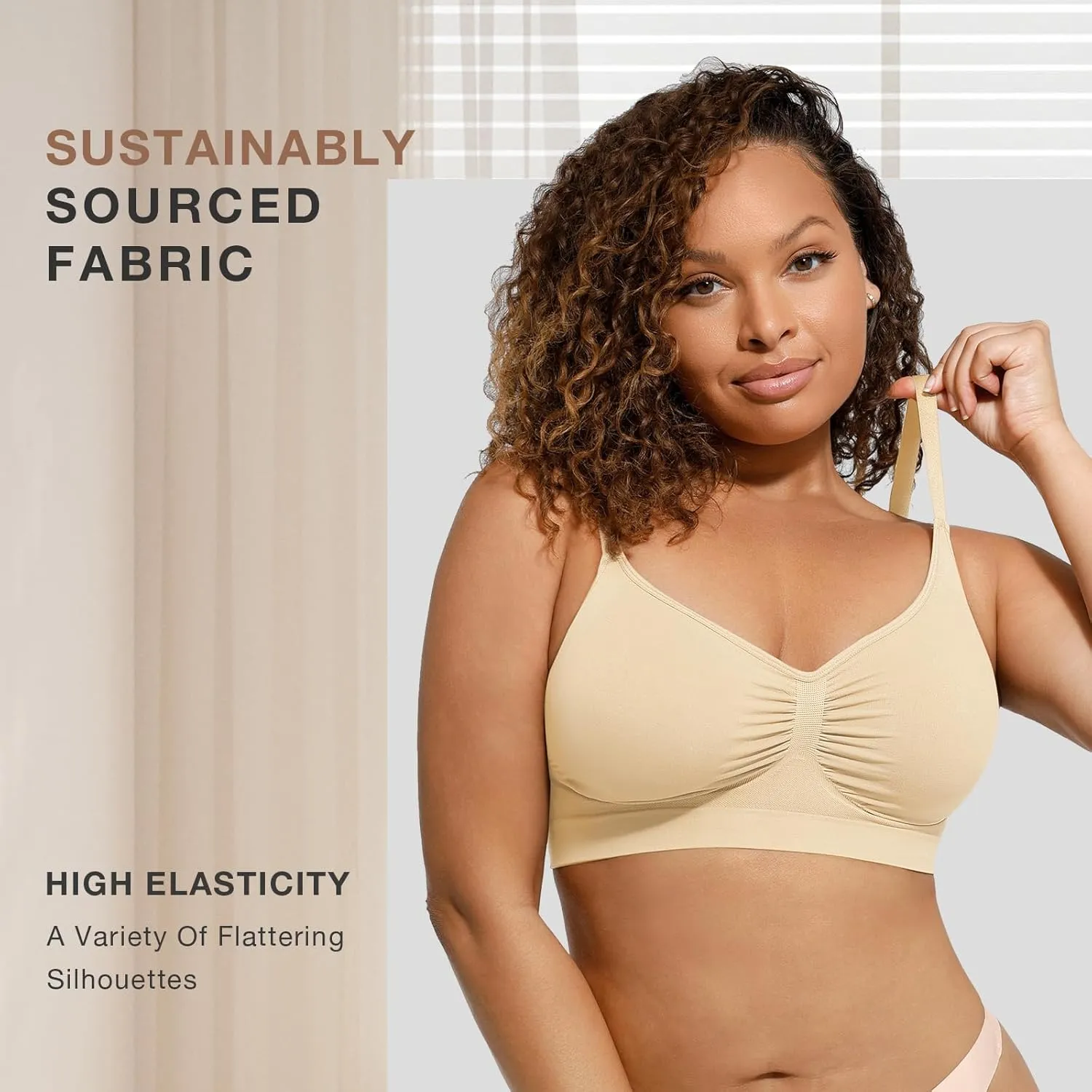 Lover-Beauty Bralettes for Women - Wireless Seamless Bra Stretch Comfort No Underwire Unlined Everyday Bras