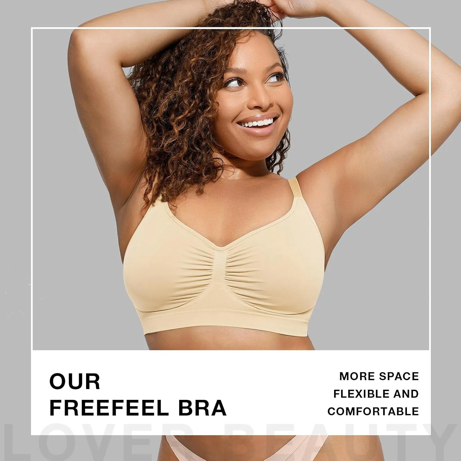 Lover-Beauty Bralettes for Women - Wireless Seamless Bra Stretch Comfort No Underwire Unlined Everyday Bras