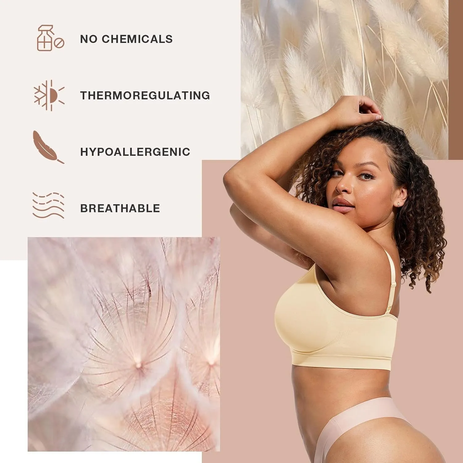 Lover-Beauty Bralettes for Women - Wireless Seamless Bra Stretch Comfort No Underwire Unlined Everyday Bras