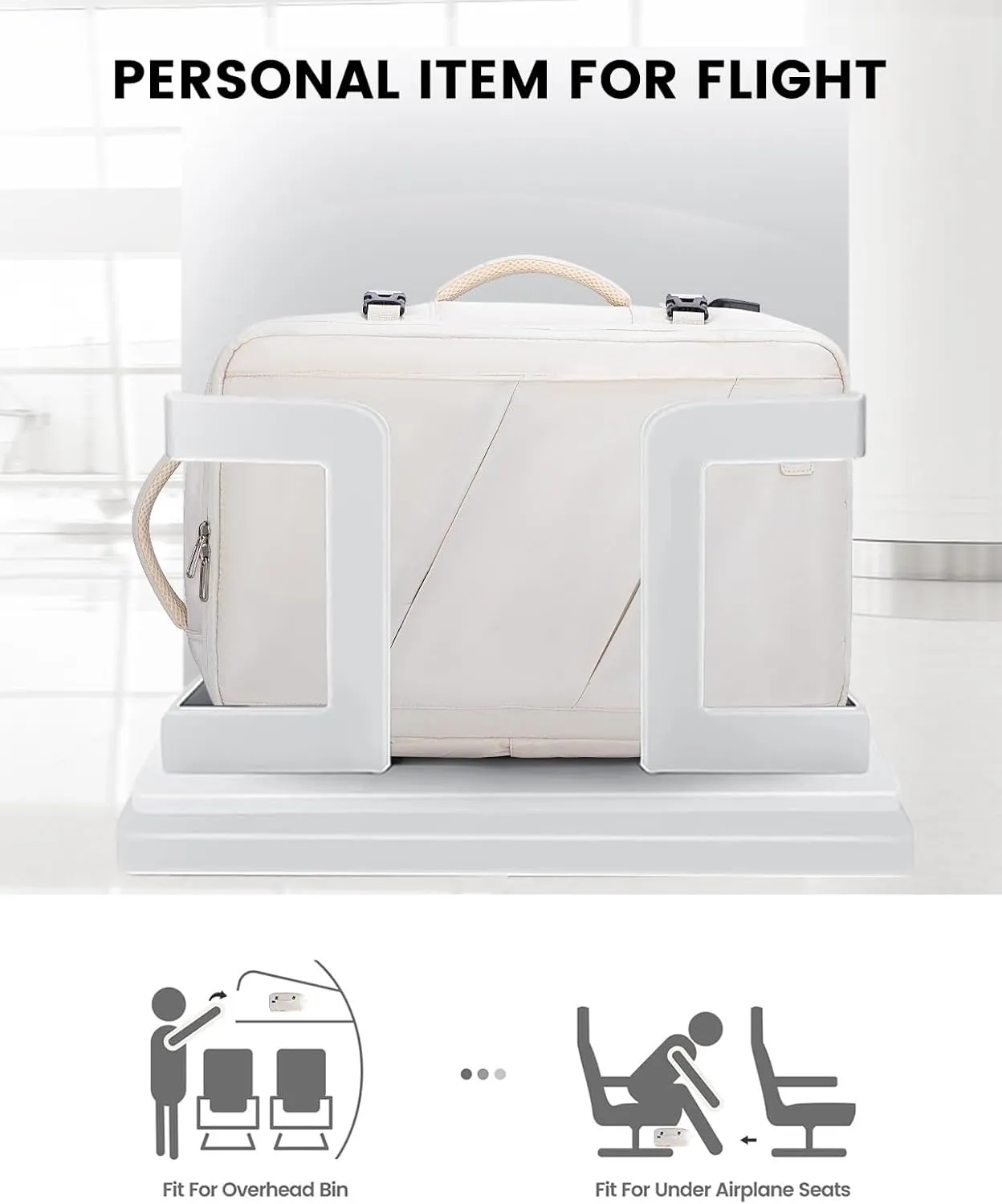 LOVEVOOK Travel Backpack for Women, 40L Carry On Backpack Flight Approved, Waterproof 17 Inch Laptop Backpack with 3 Cubes, College Bookbag, Personal Item Travel Bag, Beige