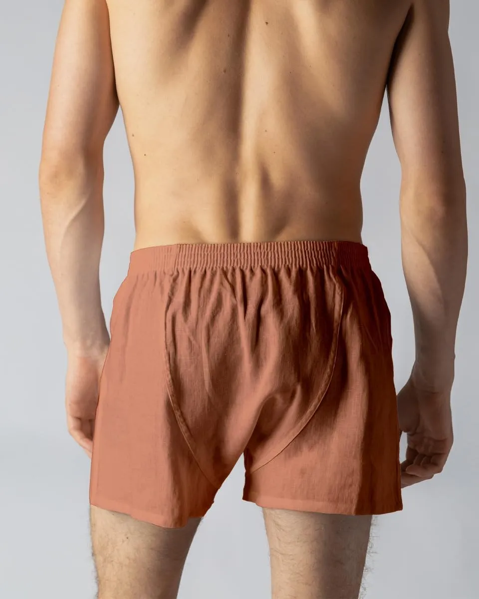 LUFT Mens Fine Linen Soft Stretch Elastic Waistband Underwear Boxer Shorts
