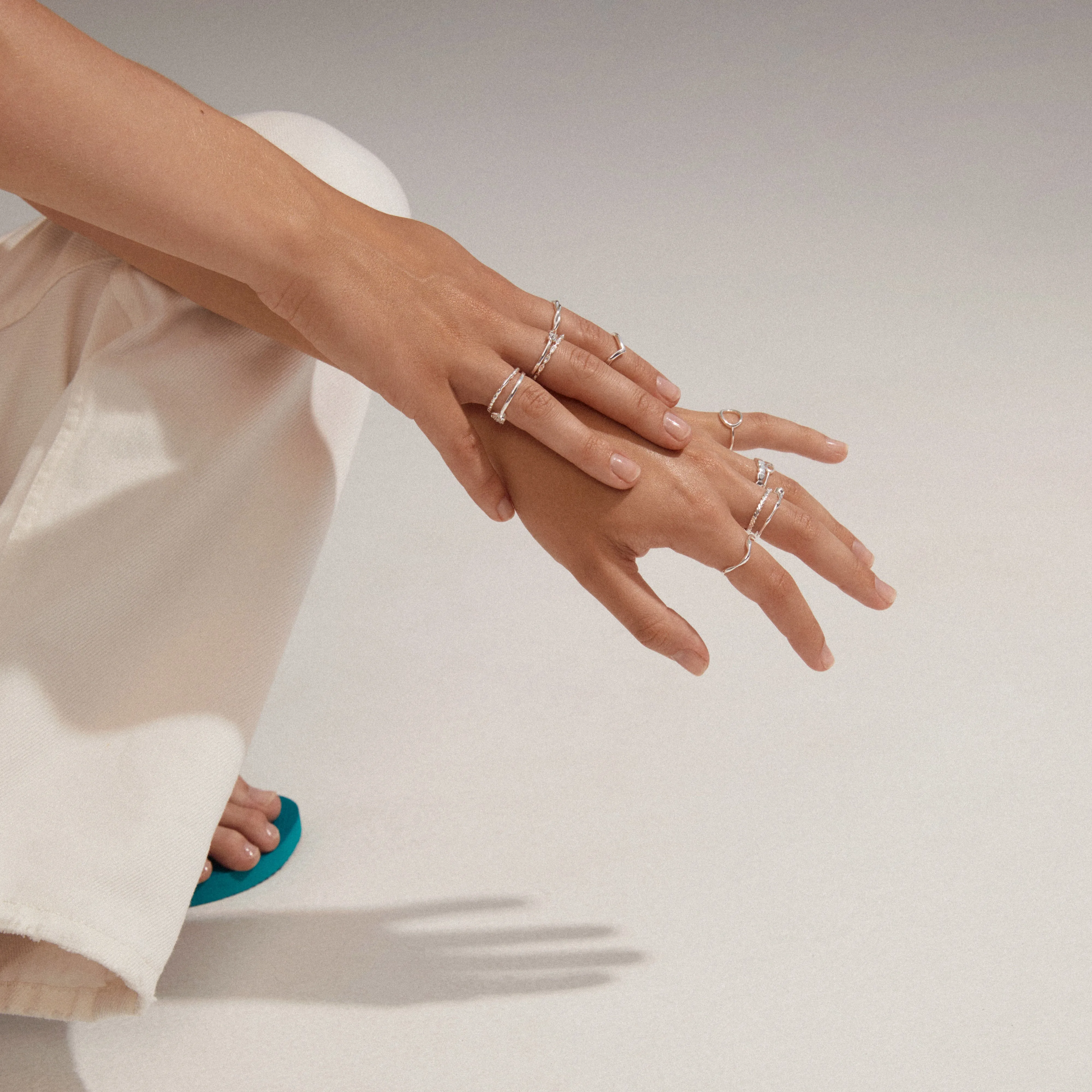 LULU twirl stack ring silver-plated