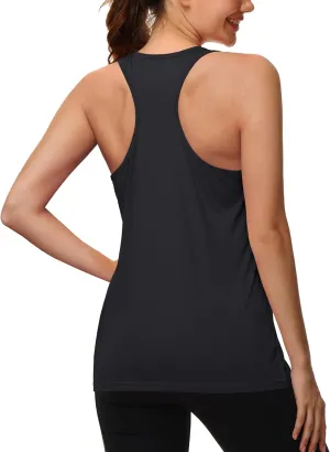 MAGCOMSEN Women's Sleeveless Workout Tank Tops UPF 80  Racerback Shirts Quick Dry UV Protection Athletic Gym Summer Tops