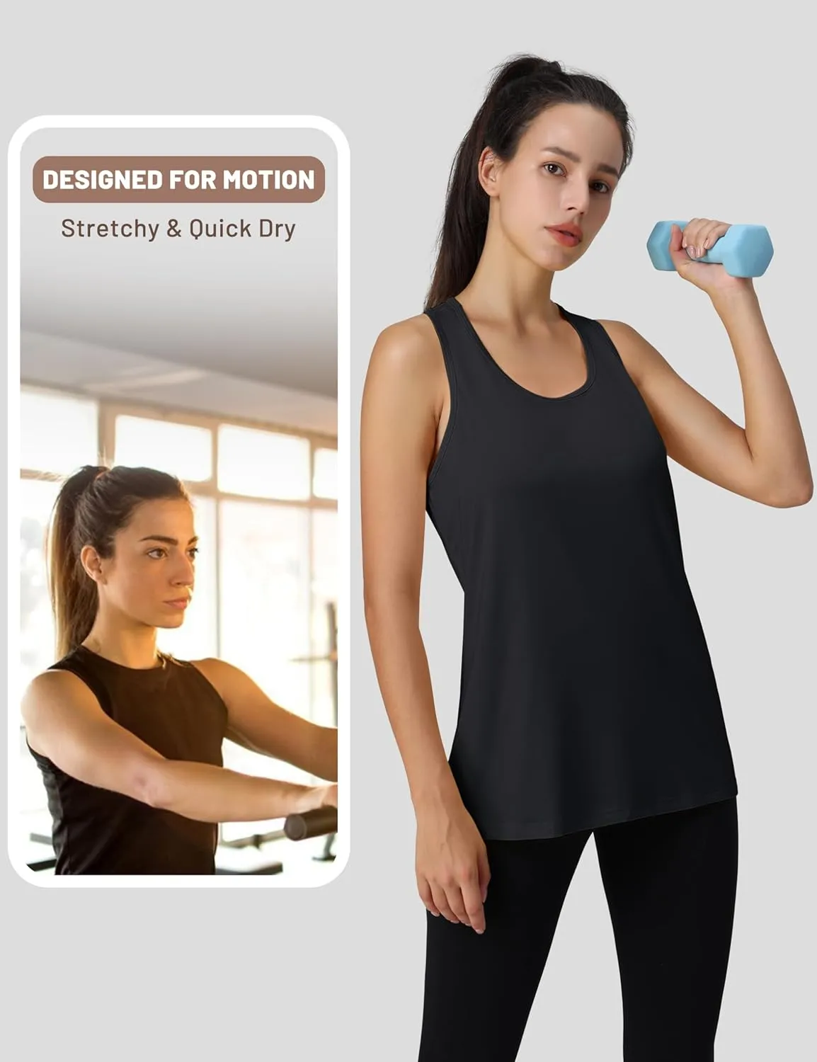 MAGCOMSEN Women's Sleeveless Workout Tank Tops UPF 80  Racerback Shirts Quick Dry UV Protection Athletic Gym Summer Tops