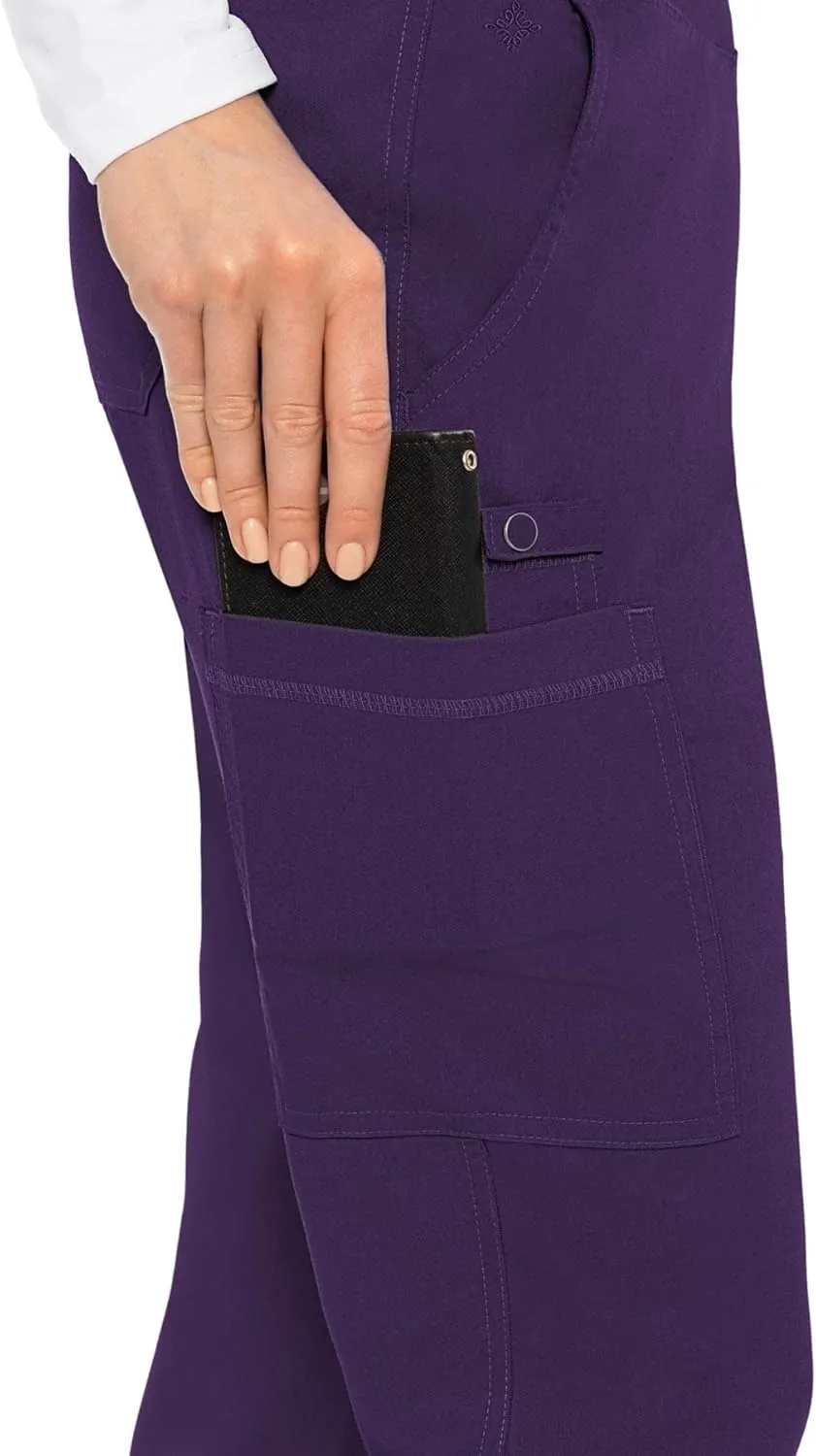 Med Couture Women's Yoga Pull-On Pant with 7 Pockets Ultra-Soft Rib-Knit Waistband and 2-Way Stretch Technology - MC7739