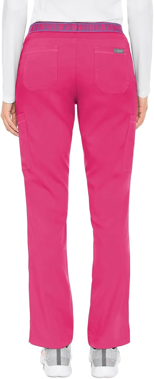 Med Couture Women's Yoga Pull-On Pant with 7 Pockets Ultra-Soft Rib-Knit Waistband and 2-Way Stretch Technology - MC7739
