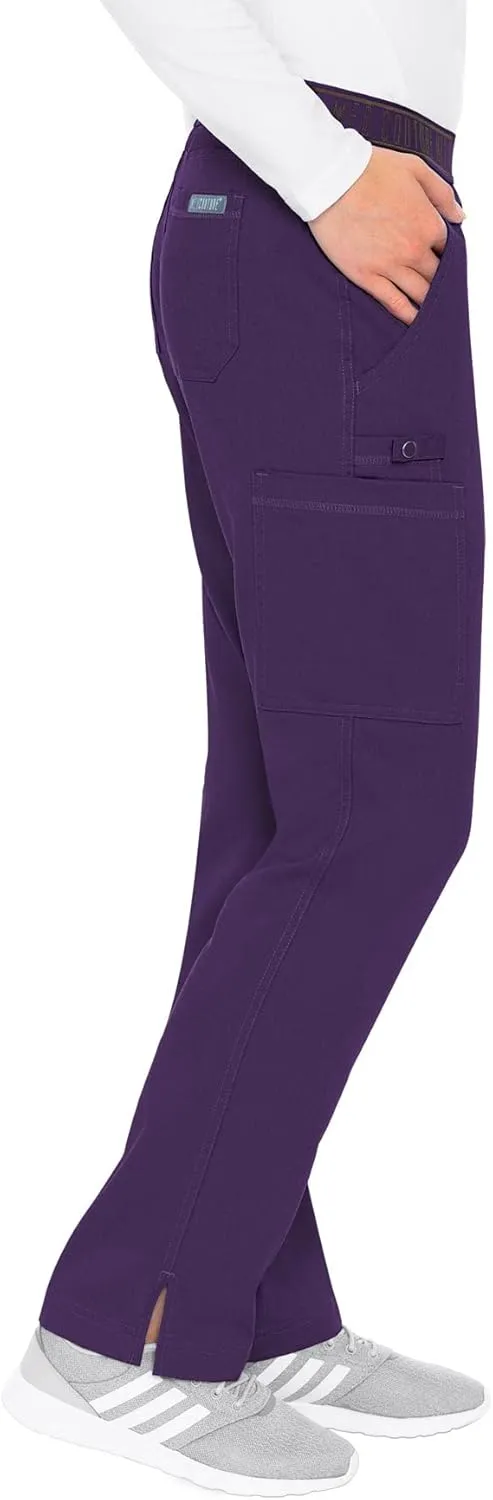 Med Couture Women's Yoga Pull-On Pant with 7 Pockets Ultra-Soft Rib-Knit Waistband and 2-Way Stretch Technology - MC7739