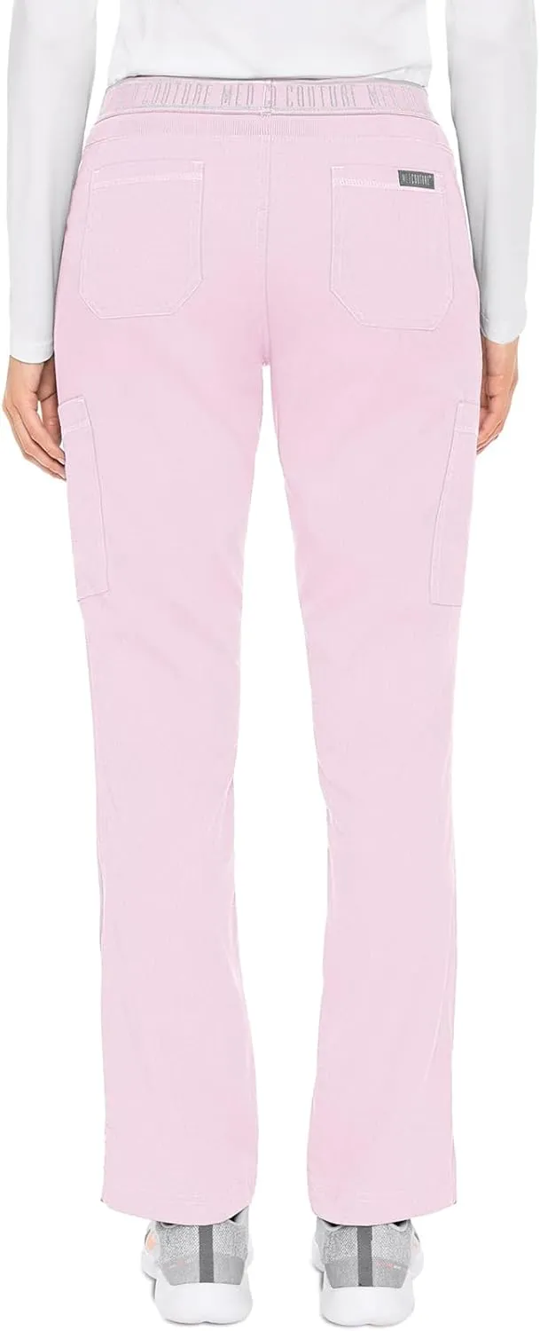 Med Couture Women's Yoga Pull-On Pant with 7 Pockets Ultra-Soft Rib-Knit Waistband and 2-Way Stretch Technology - MC7739