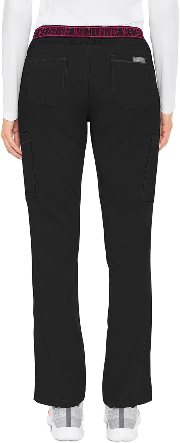 Med Couture Women's Yoga Pull-On Pant with 7 Pockets Ultra-Soft Rib-Knit Waistband and 2-Way Stretch Technology - MC7739