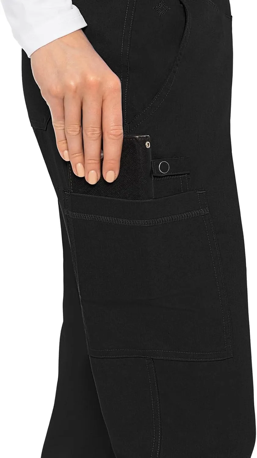 Med Couture Women's Yoga Pull-On Pant with 7 Pockets Ultra-Soft Rib-Knit Waistband and 2-Way Stretch Technology - MC7739