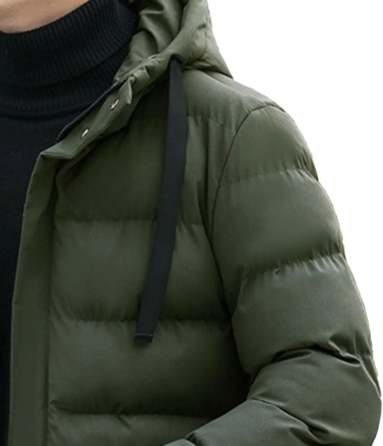 Men Mid Long Hooded Outdoor Down Coat Tour Climbs Warm Cotton-Padded Jacket High Latitudes Trendy Zipper Outerwear