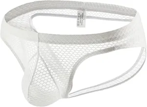 Men Sexy Low waist Briefs Bulge Pouch Underpants Pure One-piece Thong Ice Silk Seamles Underwear Soft Cotton Panties