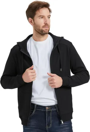 Men's Fashion Sweatshirt Cotton Comfy Hooded Sweatshirt With Pocket Soft Hoodie Sweatshirts For Men Full Zip