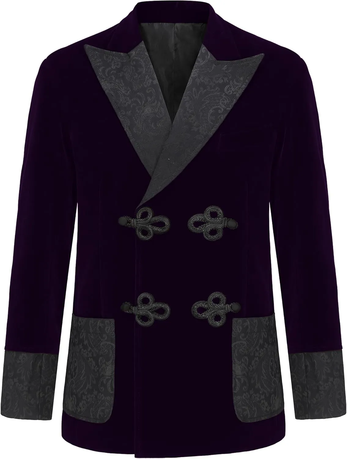 Men's Smoking Jacket Jacquard Peaked Lapel Double Breasted Stylish Blazers Coat Evening Party Wear