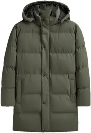 Men's Warm Hooded Cotton-Padded Jackets Outwear Down Coat Solid Mid-Length Thicken Parkas