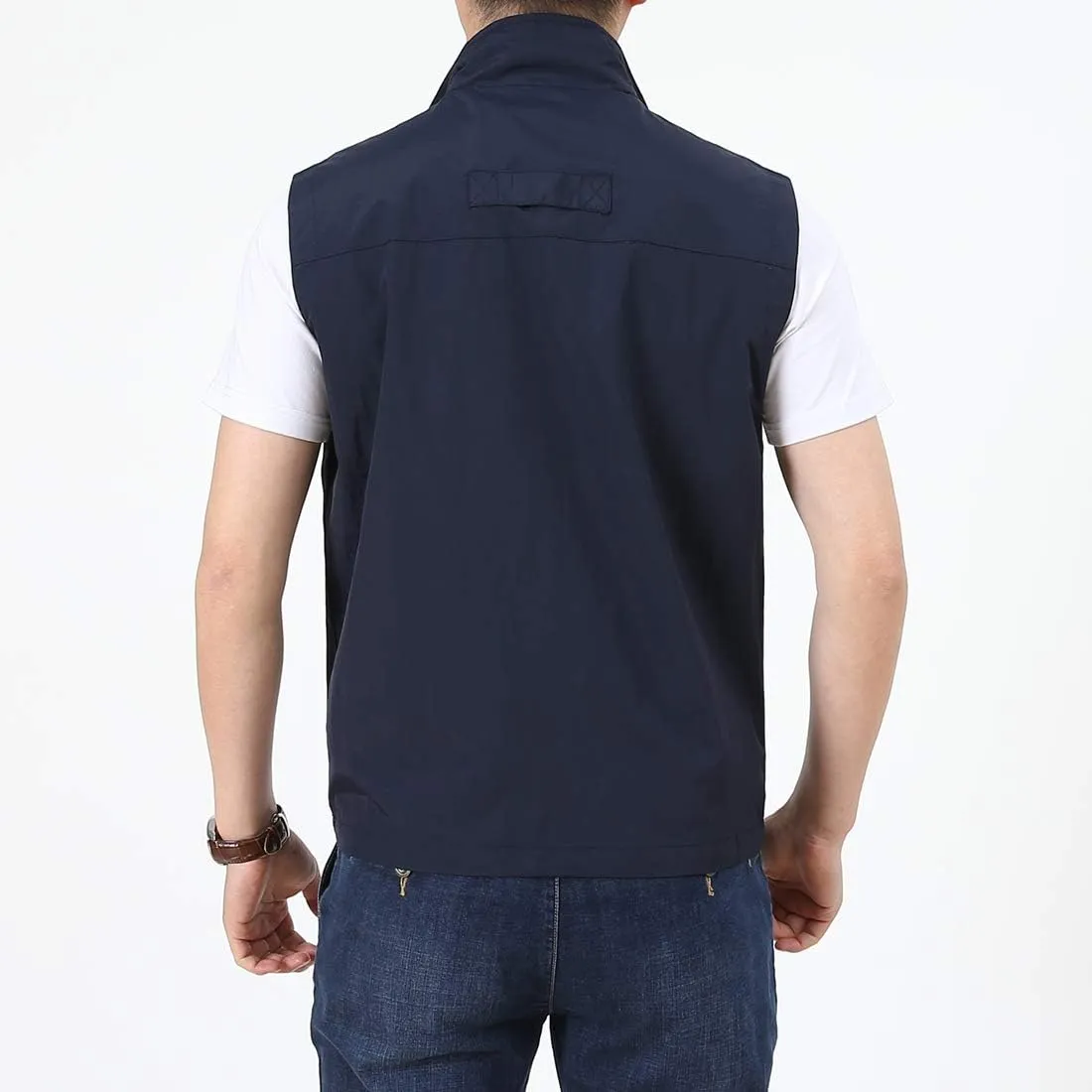 Mens Work Vest Summer Travel Photo Vest Cargo Sleeveless Jackets with Pockets