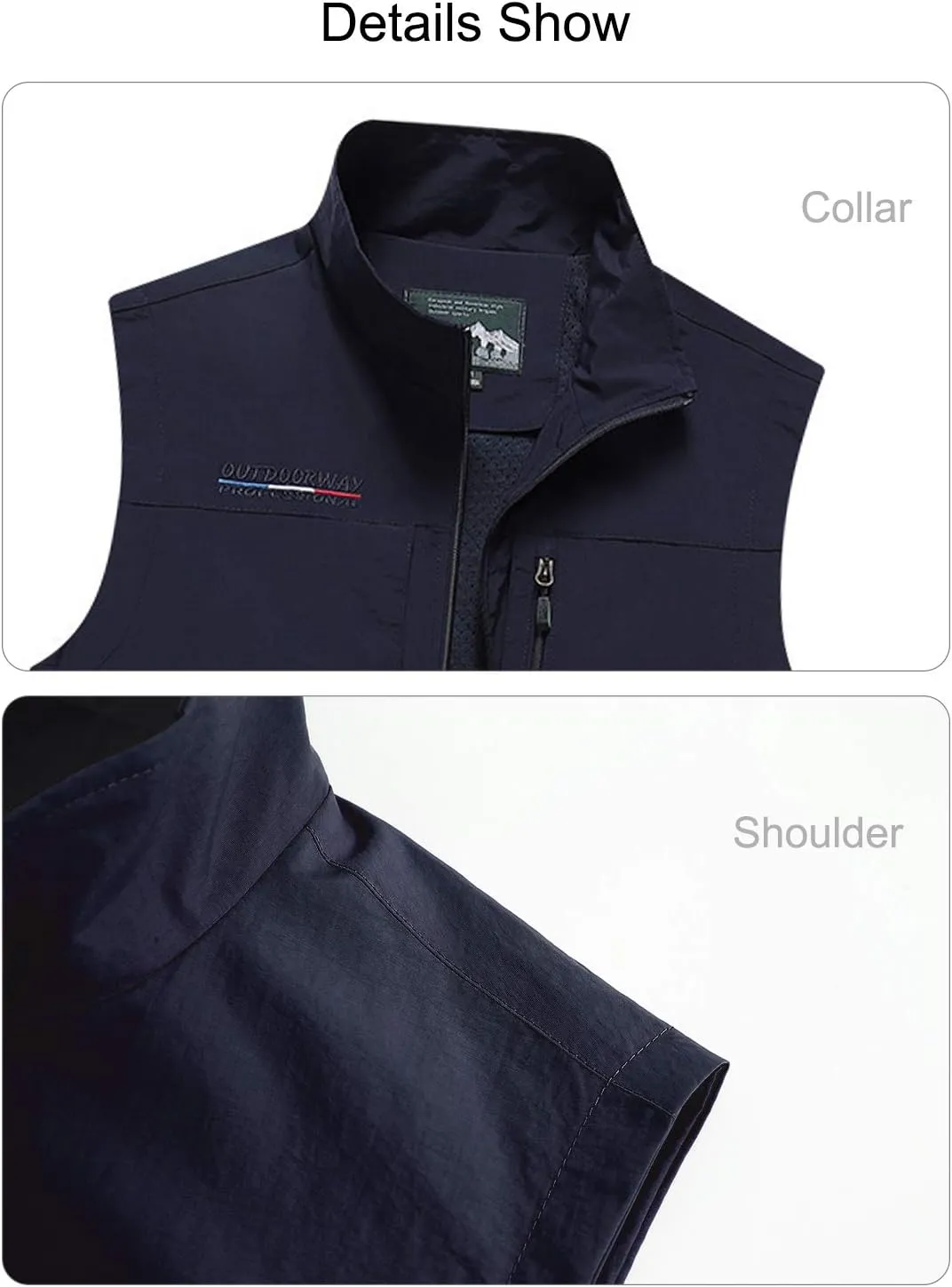 Mens Work Vest Summer Travel Photo Vest Cargo Sleeveless Jackets with Pockets
