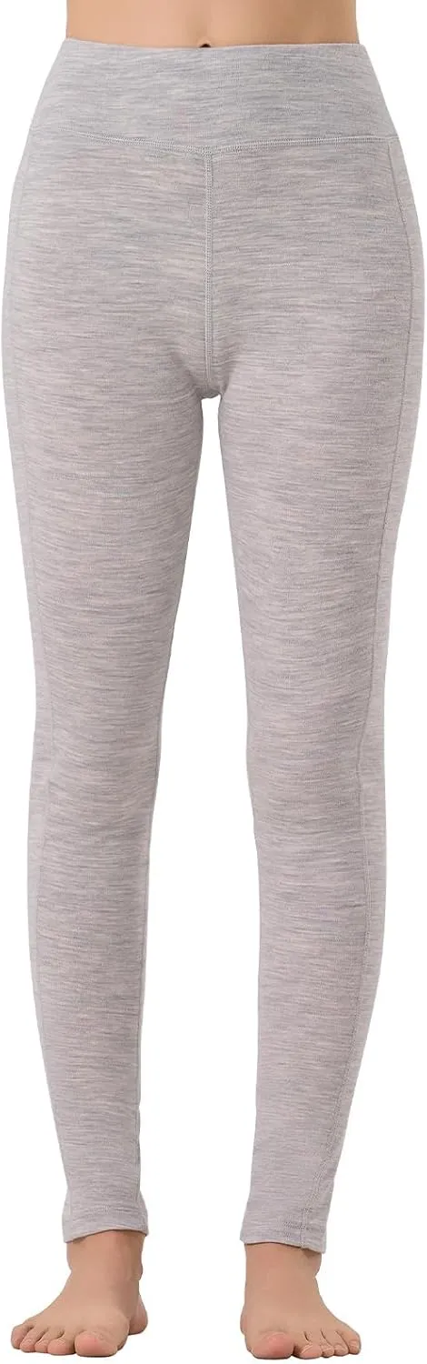 Merino Protect 100% Merino Wool Leggings Womens Thermal Base Layer Pants Long Underwear Soft Long Johns for Hiking Skiing