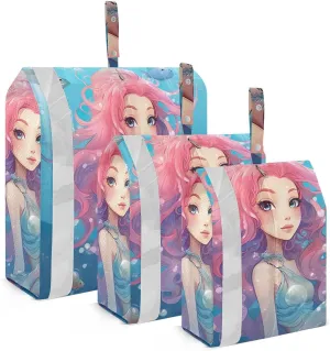 Mermaid Compression Packing Cubes, 3pcs Compressible Expandable Travel Packing Organizer, Travel Cubes for Suitcase Carry On