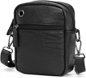 Mini Crossbody Bag for Men, Small Leather Shoulder Sling Bag Belt Loop Holster Waist Wallet Phone Pouch for Man Gifts