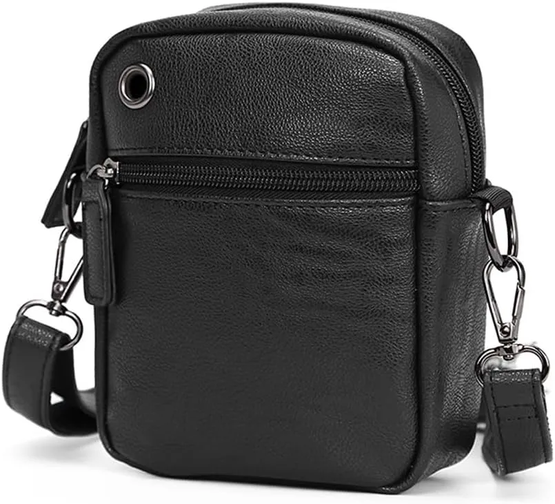 Mini Crossbody Bag for Men, Small Leather Shoulder Sling Bag Belt Loop Holster Waist Wallet Phone Pouch for Man Gifts