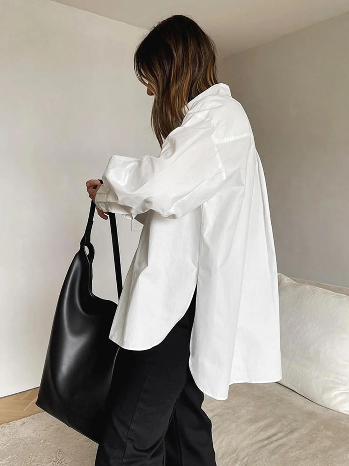 Minimalist Button Graceful Down Shirt
