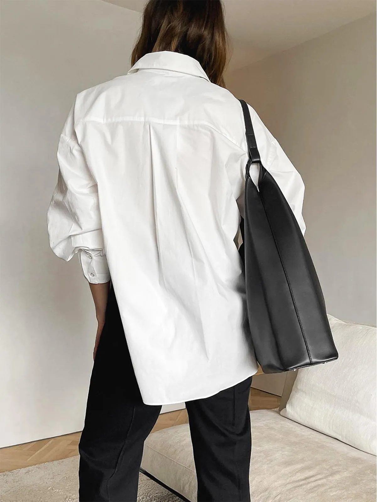 Minimalist Button Graceful Down Shirt