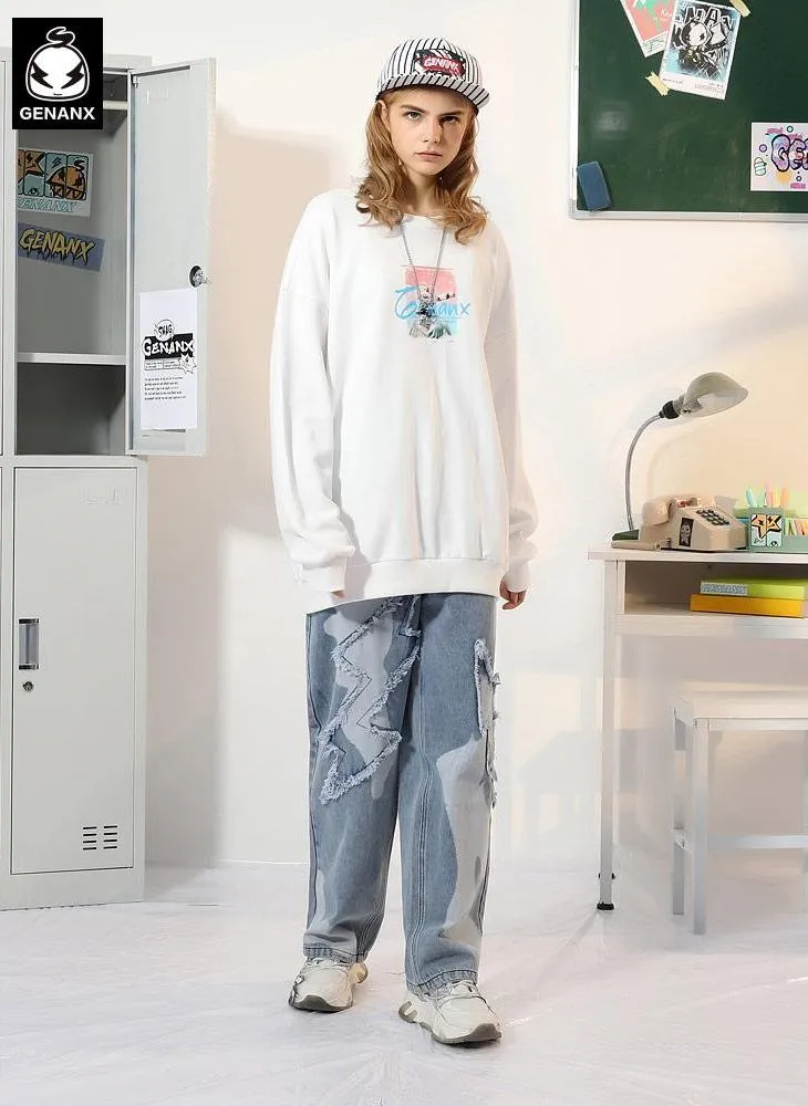 Minimalist Gradient Print Crew Neck Sweatshirt