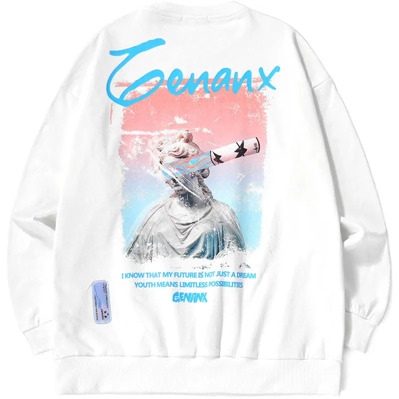 Minimalist Gradient Print Crew Neck Sweatshirt