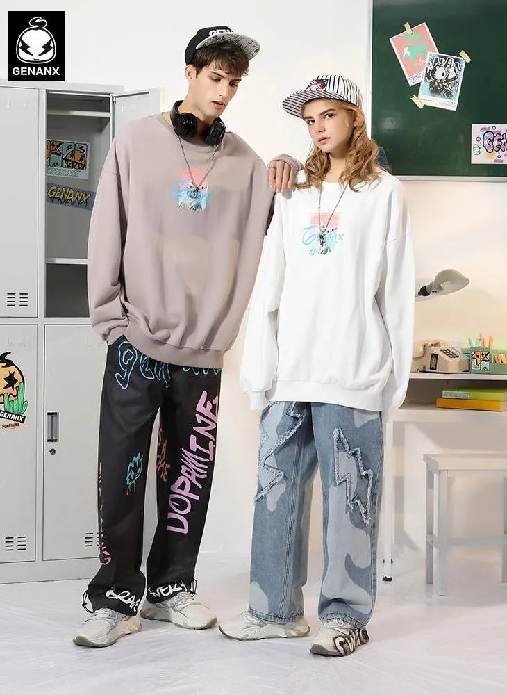 Minimalist Gradient Print Crew Neck Sweatshirt