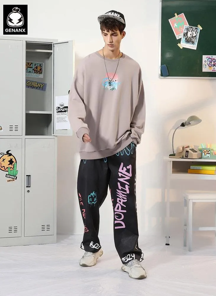 Minimalist Gradient Print Crew Neck Sweatshirt